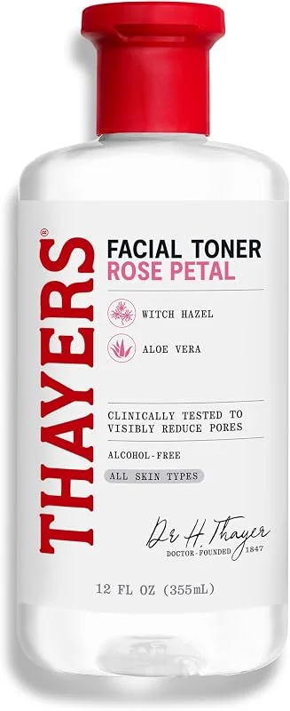THAYERS Parlayan Ciltler için Alkolsüz Gül Yaprağı Cadı Hazel Yüz Toneri, Yatıştırıcı, Nemlendirici, Tüm Cilt Tipleri için Canlandırıcı Toner, 12oz (Ambalaj Değişebilir) — Cilt bakımı