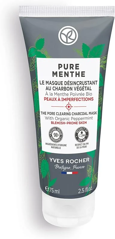 Yves Rocher Pure Menthe- Gözenekleri Derinlemesine Arındıran Siyah Nokta Karşıtı Kömür Maske - 75 ml — Cilt bakımı