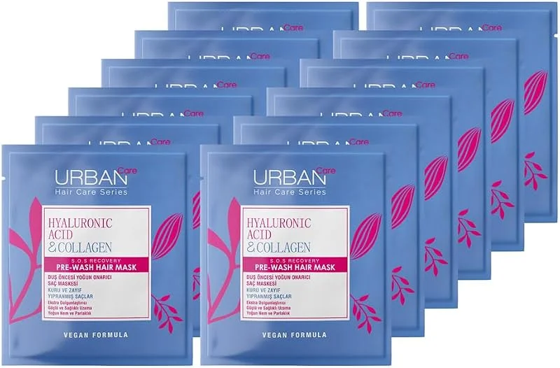 Urban Care Hyaluronik Asit&Kolajen Kuru Ve Cansız Saçlara Duş Öncesi Saç Bakım Maskesi 12'Li Set — Saç bakımı