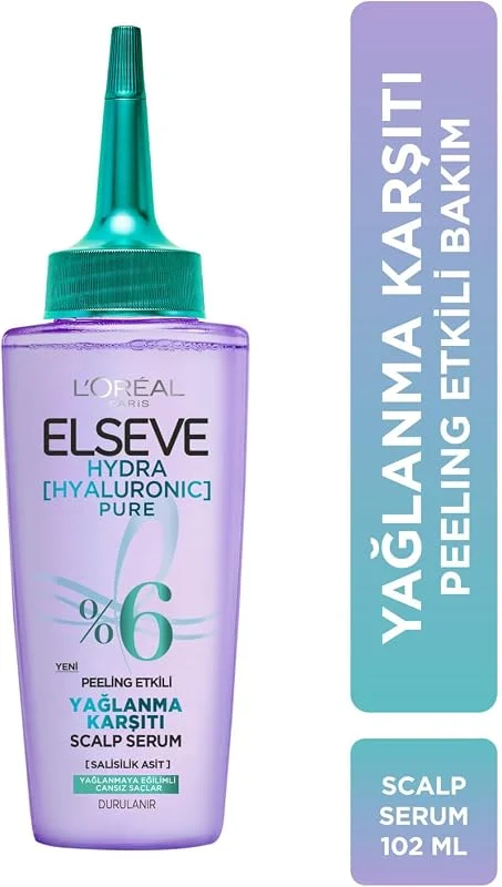 L'Oreal Paris Elseve Hydra Hyaluronic Pure Salisilik Asit İçeren Yağlanma Karşıtı Peeling Etkili Saç Derisi Serumu 102 ml — Saç bakımı