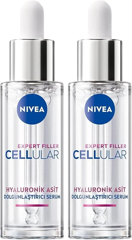 NIVEA Cellular Expert Filler Dolgunlaştırıcı Cilt Serumu 30ml, Yoğun Nemlendirici, Saf Hyaluronik Asit (2 paketi) — Cilt bakımı