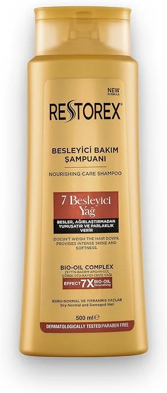 Restorex Besleyici Bakım Şampuanı 500 Ml - 7 Besleyici Yağ Göz Alıcı Parlaklık İpeksi Yumuşaklık — Saç bakımı