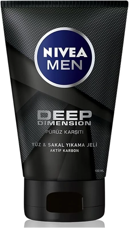 Nıvea Süper Men Deep Dimension Yüz Ve Sakal Süper Temizleme Jel 100..Ml. — Cilt bakımı