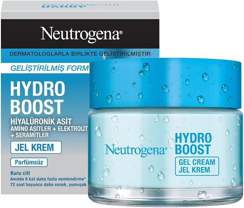 Neutrogena – Hydro Boost Jel-Krem (50 ml kavanoz) — Hyalüronik asit ve bitkisel trehaloz içeren hassas ciltler için nemlendirici krem — Taze ve ışıltılı bir cilt için nemlendirici jel — Cilt bakımı