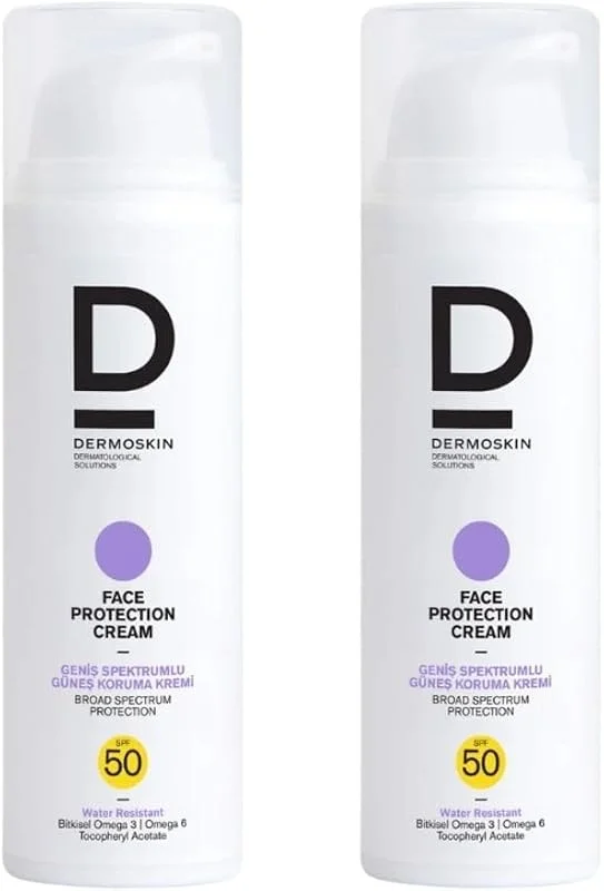 Dermoskin 2'Li Face Protection Cream Spf 50+, Nemlendirici Yüz Güneş Kremi, Suya Dayanıklı, 50+50 Ml — Cilt bakımı