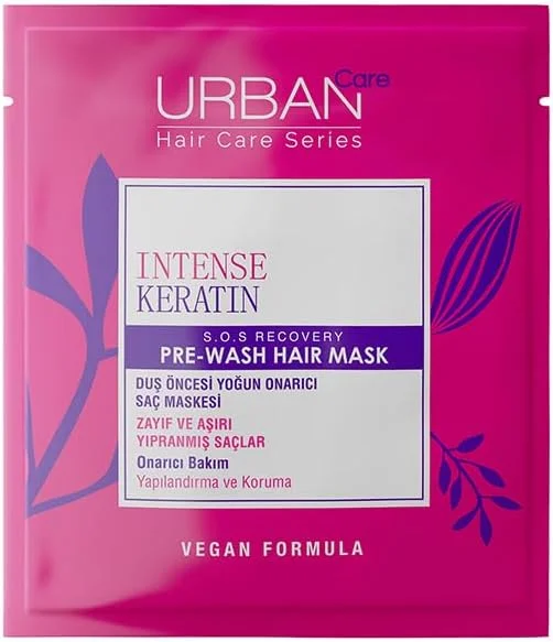 URBAN Care Intense Keratin Aşırı Yıpranmış Saçlara Özel Duş Öncesi Saç Bakım Maskesi 50 ml- Vegan — Saç bakımı