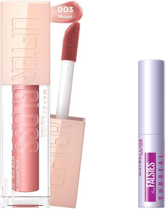 Maybelline New York Lifter Gloss Nemlendirici Dudak Parlatıcısı 003 Moon & Mini Falsies Surreal Maskara 4.7 ml Makyaj Seti