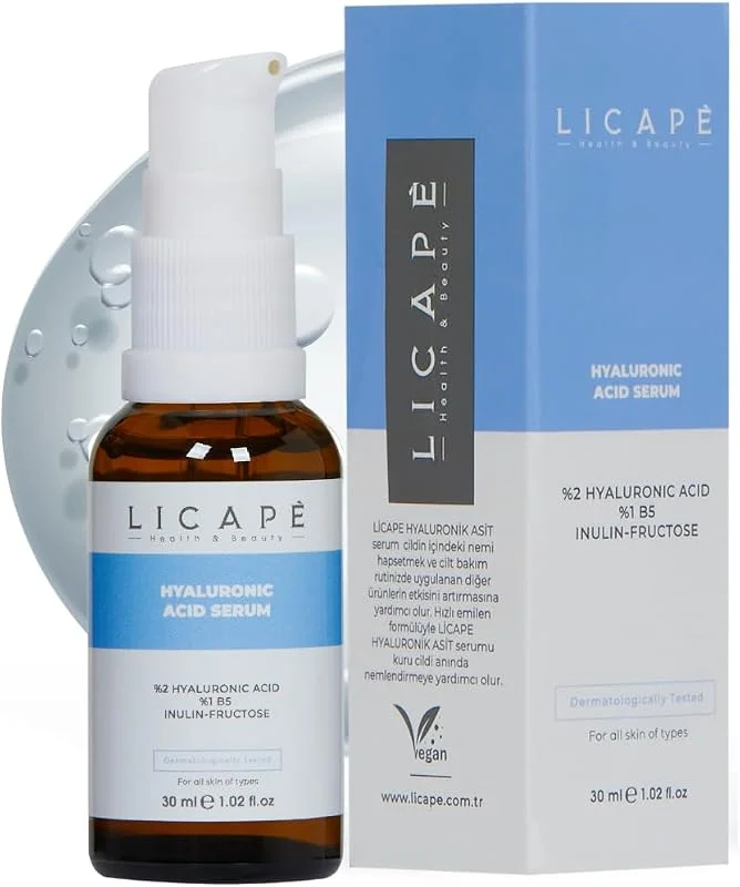 Licape Hyaluronik Asit, Pantenol B5 ve Peptit Serum – Nemlendirici, Aydınlatıcı ve Dolgunlaştırıcı Yüz Serumu – Cilt Elastikiyetini Artırıcı ve İnce Çizgi Karşıtı – 30 ml — Cilt bakımı