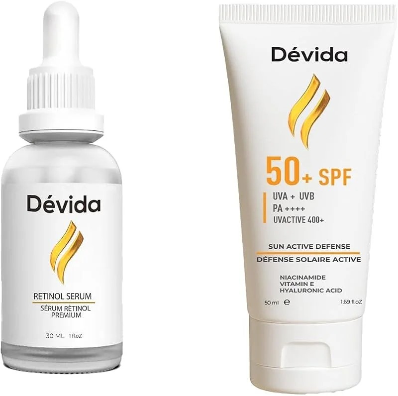 Retinol Serum Kırışıklık Karşıtı ve Leke Karşıtı Güneş Kremi 2 li set — Cilt bakımı