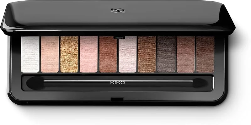 Kiko Milano KIKO Milano Soft Eyeshadow Palet 02, 10 çok kaplamalı göz farı: İnci, mat ve metalik — Makyaj