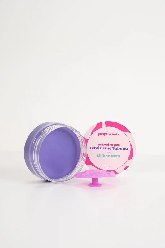 Pop Beauty Makyaj Fırçasını Ve Süngerini Temizleme Sabunu Ve Silikon Matı 120Gr (Büyük Boy)