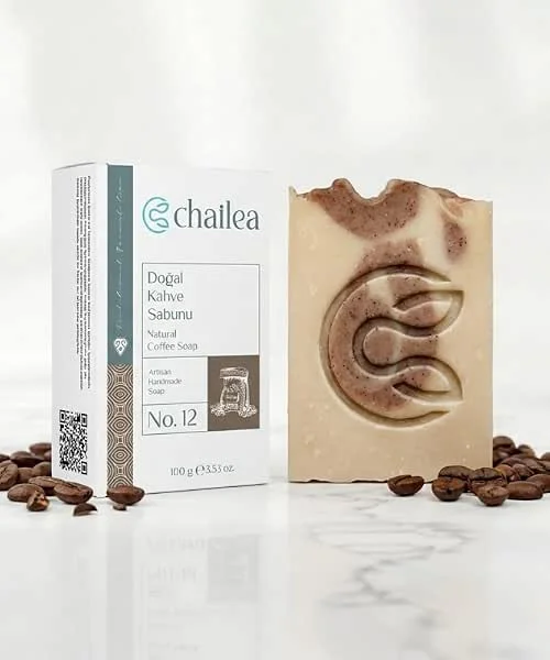 Kahve Sabunu 100 g — Rize Çayeli Soğuk Yöntem El Yapımı Doğal Katı Kastil Sabun, Coffea Arabica Kahve Çekirdeği, Tüm Cilt Tipleri için Eksfoliye Edici Yüz Saç Vücut Sabunu — Cilt bakımı