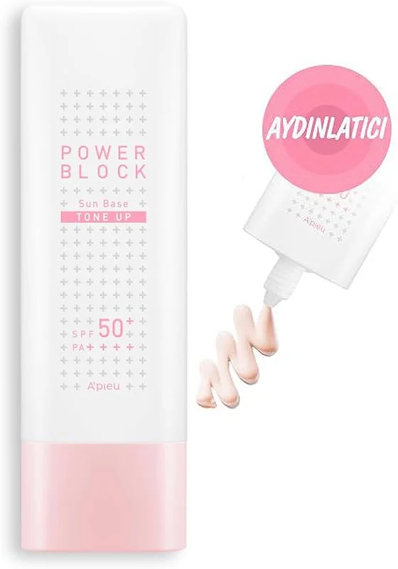 A'PIEU Power Block Pembe Ton Dengeleyici Güneş Kremi SPF50+ PA++++ 50ml — Cilt bakımı