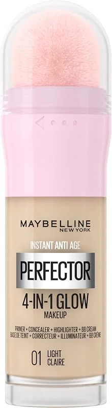 Maybelline New York 4'ü 1 Arada Kapatıcı, BB Krem, Instant Perfector Glow 20 ml - No. 01 Light — Makyaj