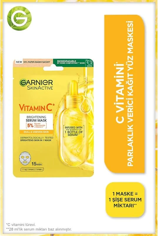 Garnier C Vitamini Parlaklık Verici Kağıt Yüz Maskesi — Cilt bakımı