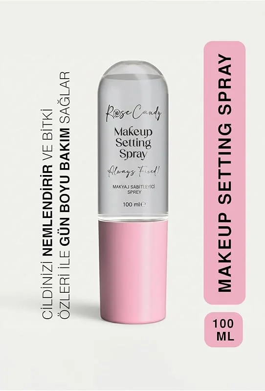 Rose Candy Makyaj Sabitleyici Sprey, 100 ml, Gözenek Sıkılaştırıcı ve Nemlendirici