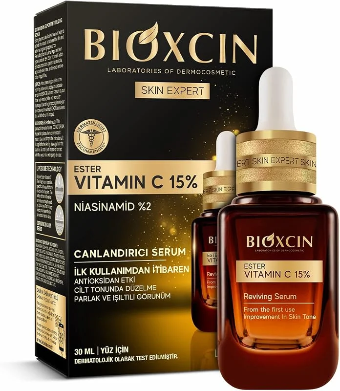 Bioxcin Ester Vitamin C 15% Canlandırıcı Serum 30 ml – Niasinamid, Lipozom Teknolojisi, Antioksidan Etki – Cilt Tonu Eşitleyici ve Aydınlatıcı Serum — Cilt bakımı