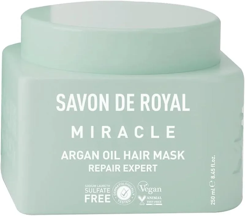 Savon De Royal Miracle Saç Bakım Maskesi 250 ml, Boyalı Ve Yıpranmış Saçlar, Onarım Uzmanı, Argan Yağı — Saç bakımı