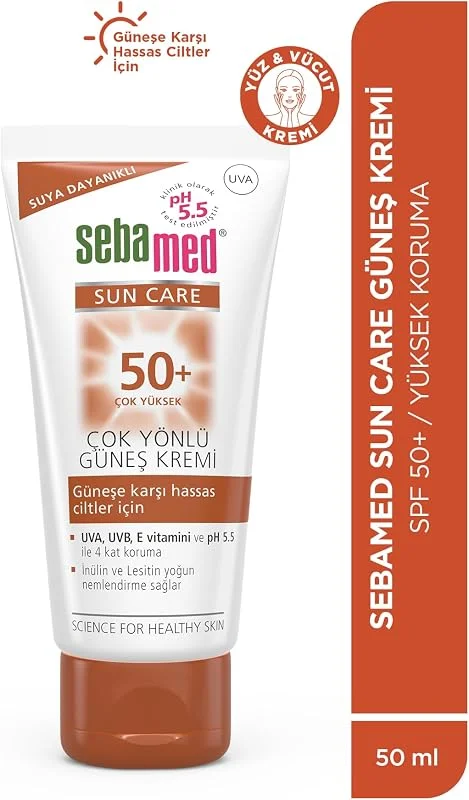 Sebamed Sun Care SPF 50+ UVA, UVB Filtresi ve E Vitamini Üçlü Yüksek Koruma Çok Yönlü Güneş Kremi 50 ml — Cilt bakımı