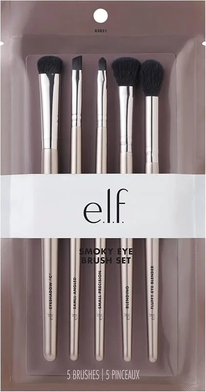 e.l.f. Dumanlı Göz Fırçası Seti, Sentetik, 5 Parça Set (82021) (Fırça Sapı Rengi Değişebilir) — Makyaj