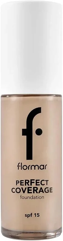 Flormar Perfect Coverage Fondöten 101 Pastelle, Yüksek Pigmentli, Yarı Parlak Bitişli, SPF15, Tüm Cilt Tipleri İçin, Zeytinyağı ve Badem Yağı İçerikli, 30 ML — Makyaj