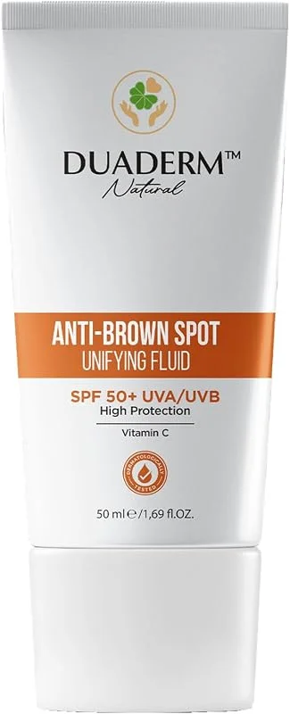 Duaderm Leke Karşıtı Yüz Güneş Kremi SPF50+, Vitamin C + UVA, UVB Korumalı, 50 ml — Cilt bakımı