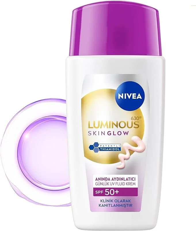 NIVEA SPF50 Luminous630 Skin Glow Aydınlatıcı Yüz Güneş Kremi 40ml, Nemlendirici, Eşit Cilt Tonu, Niasinamid, Thiamidol — Cilt bakımı
