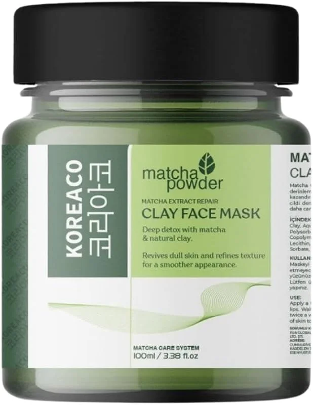 Koreaco Matcha Mucize Yüz Kil Maskesi, Pürüzsüzleştirici Arındırıcı Canlandırıcı 150 ml, 5.07 fl.oz — Cilt bakımı