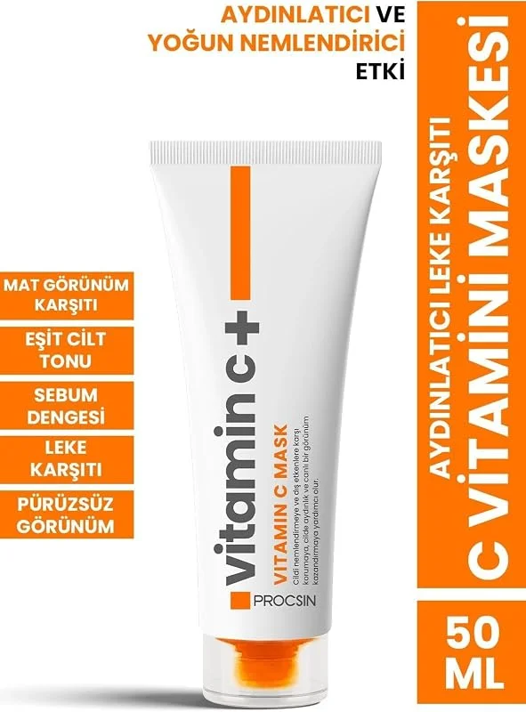 PROCSIN Aydınlatıcı Leke Karşıtı C Vitamini Maskesi 50 ML — Cilt bakımı