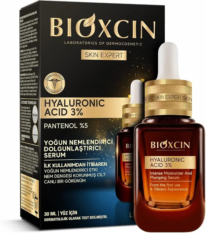 Bioxcin Hyaluronic Acid Serum 3% – Yoğun Nemlendirici ve Dolgunlaştırıcı Yüz Serumu – Pantenol (B5), Lipozom Teknolojili – 30 ml — Cilt bakımı