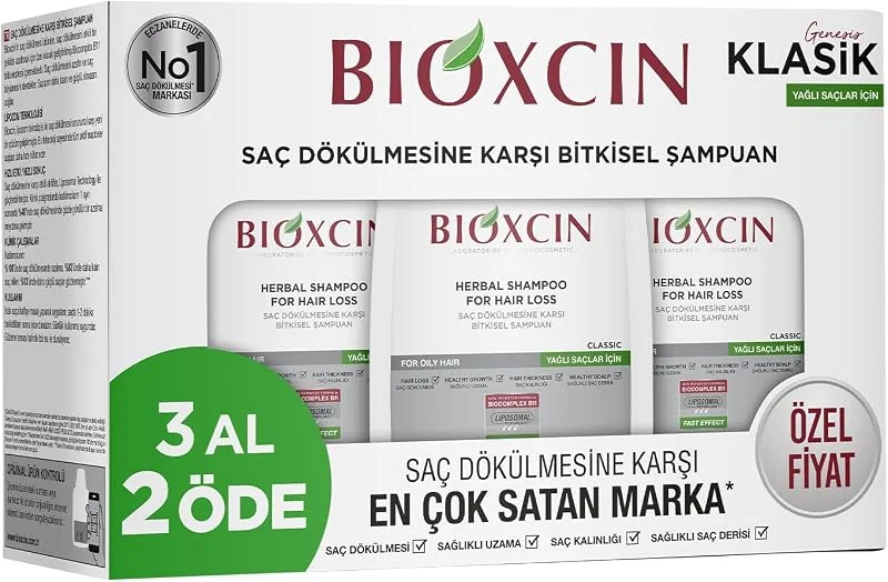 Bioxcin Genesis 3 Al 2 Öde Yağlı Saçlar İçin Şampuan (3 x 300 mL) — Saç bakımı