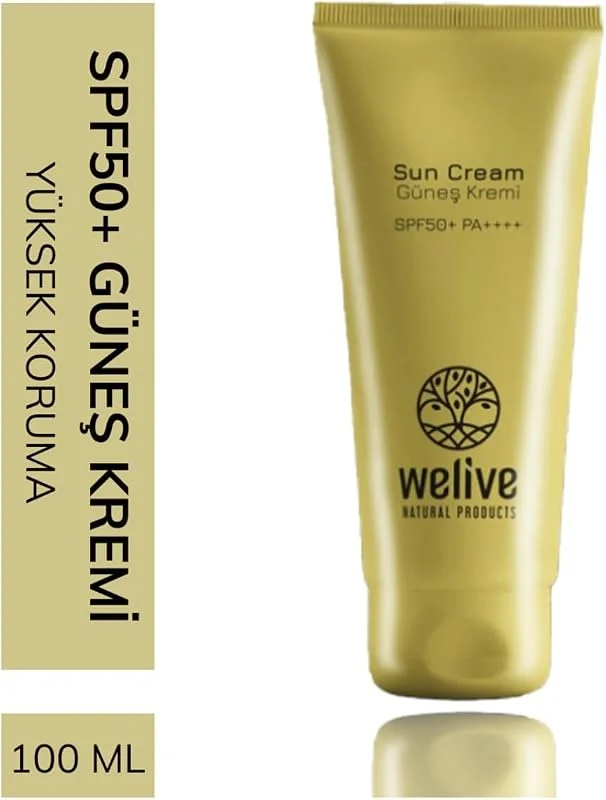 Welive Güneş Kremi SPF50+ PA++++ 100 ML, Tüm Cilt Tiplerine Uygun, Renksiz Formül — Cilt bakımı