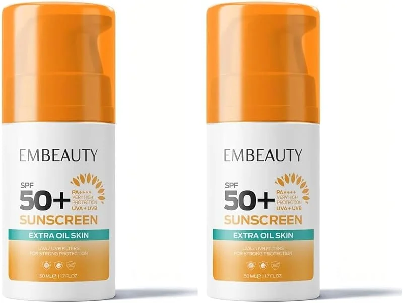 Embeauty Akne Eğilimli Ciltler için Yüz Güneş Kremi SPF50+ 50 ml (2 paketi) — Cilt bakımı