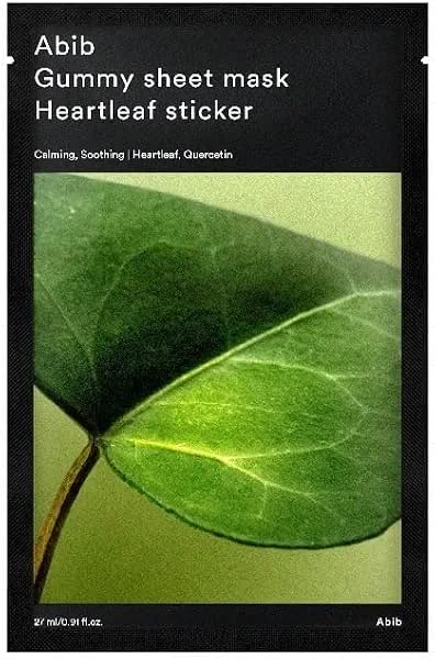 Abib Nemlendirici, Dengeleyici, Yatıştırıcı Yüz Maskesi - Gummy Sheet Mask Heartleaf Sticker — Cilt bakımı