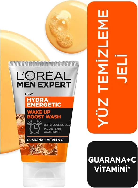 L'Oreal Paris Men Expert Hydra Energetic Wake Up Boost Yüz Temizleme Jeli 100 ml — Cilt bakımı