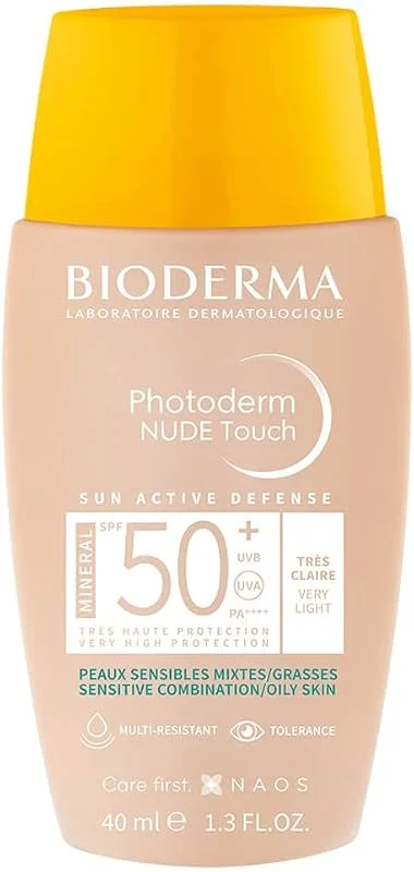 Bioderma Photoderm Nude Touch SPF50+ Very Light Karma Yağlı Ciltler Kapatıcı Etkili Çok Yüksek Korumalı Renkli Güneş Kremi 40 ml — Cilt bakımı