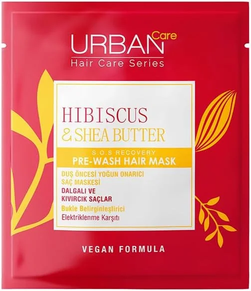 URBAN Care Twisted Curls Hibiscus & Shea Butter Kıvırcık ve Dalgalı Saçlara Özel Duş Öncesi Saç Bakım Maskesi 50 ml- Vegan — Saç bakımı