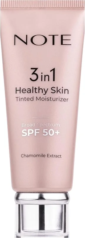Note Cosmetics 3 in 1 Healthy Skin Light Tinted Moisturizer 50 SPF Renk Ton Eşitleyici Aydınlatıcı Krem, 00 Açık Ton — Makyaj