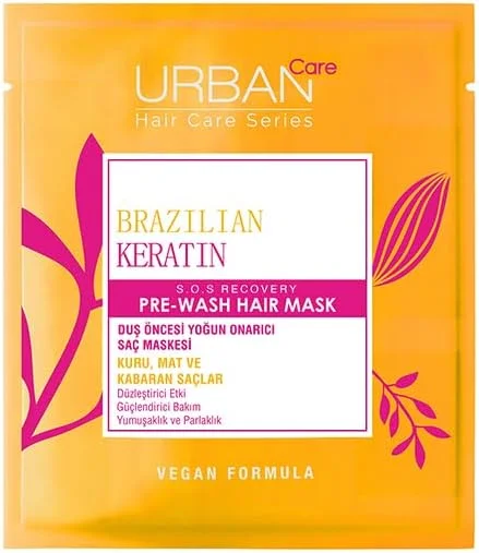 Urban Care Brezilya Keratin Düzleştirici Etkili Duş Öncesi Saç Bakım Maskesi 50 ml-Vegan — Saç bakımı
