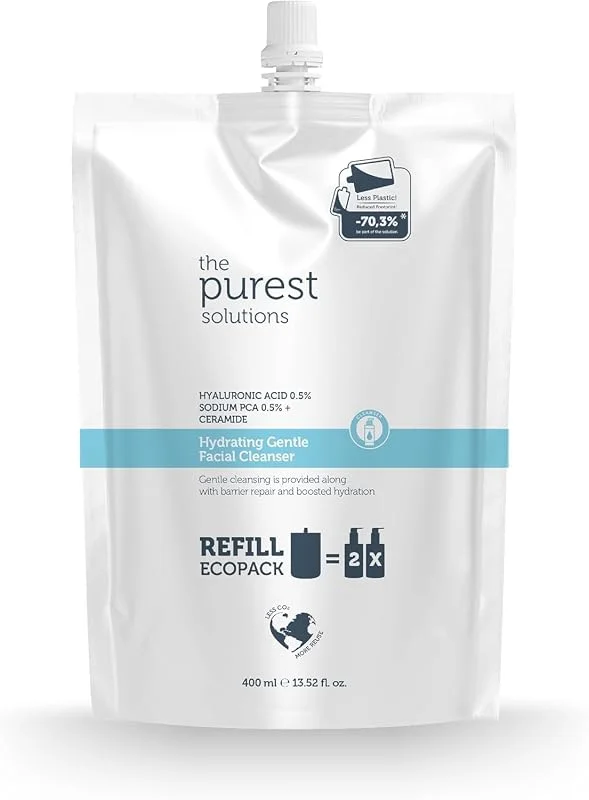 The Purest Solutions Nemlendirici Ve Bariyer Onarıcı Kuru Karma Ciltler Temizleme Jeli Ekolojik Yedek Paket 400 ml — Cilt bakımı