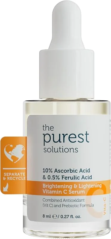 The Purest Solutions Aydınlatıcı ve Cilt Tonu Eşitleyici C Vitamini Cilt Serumu, Seyahat Boy 8 ml — Cilt bakımı