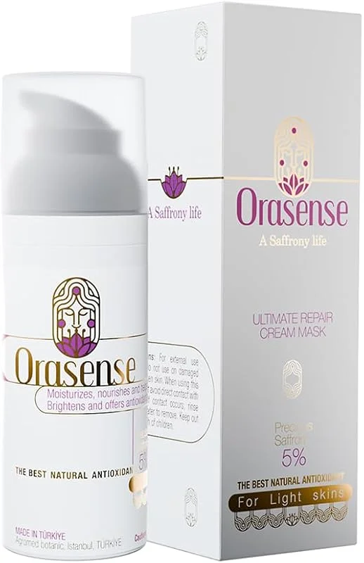 Safran Özlü Onarıcı Krem Maske 50 ml, %5 Safran Özü, Yoğun Nemlendirici, Yaşlanma Karşıtı, Yatıştırıcı Bakım, Vegan — Cilt bakımı
