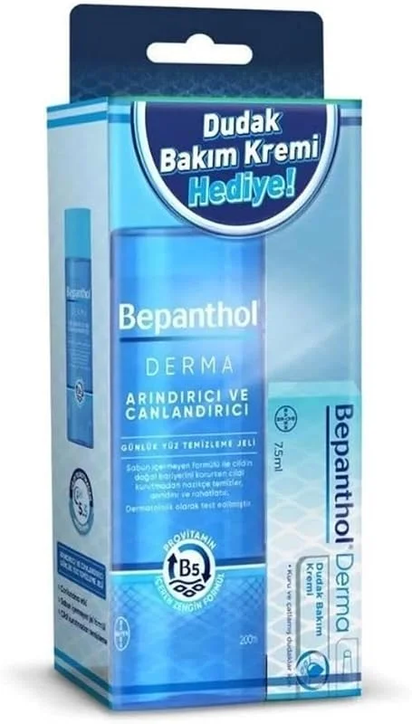 Bepanthol Derma Yüz Temizleme Jeli + Dudak Bakım Kremi — Cilt bakımı