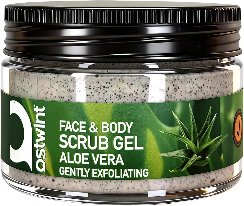 Ostwint Yüz ve Vücut Peeling Scrub Aloe Vera 300 ml, Cilt Temizleyici, Pürüssüzleştirici, Dolaşımı Hızlandırıcı — Cilt bakımı