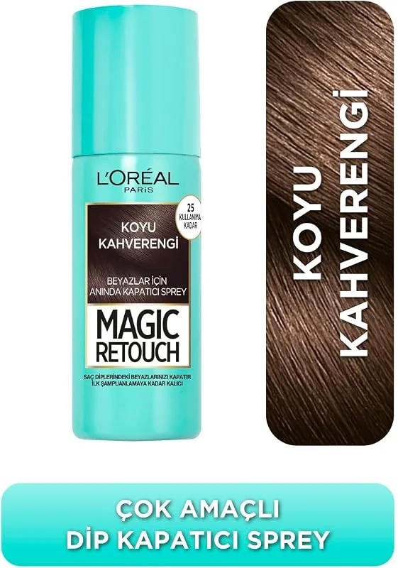L'Oréal Paris Magic Retouch Beyaz Dipleri Kapatıcı Sprey - Koyu Kahverengi (75 ml) — Saç bakımı