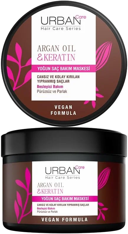 URBAN Care Argan Yağı & Keratin Kolay Kırılan Saçlara Özel Yoğun Saç Bakım Maskesi 230 ml- Vegan — Saç bakımı