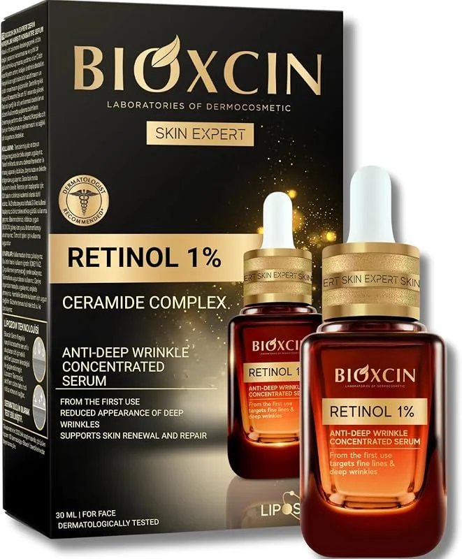 Bioxcin Skin Expert Retinol Serum –%1 Retinol, Seramid Kompleksi, Lipozom Teknolojili, Derin Kırışıklık Karşıtı Konsantre Serum, 30 ml — Cilt bakımı