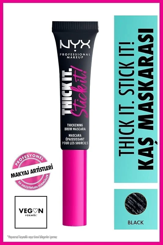 NYX Professional Makeup Thick It. Stick It! Kaş Maskarası, Black — Makyaj
