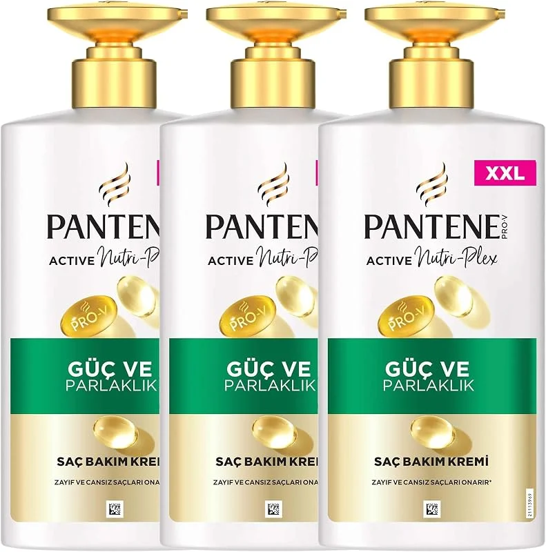 PANTENE Güç ve Parlaklık Saç Kremi 500 ml 3lü paket — Saç bakımı