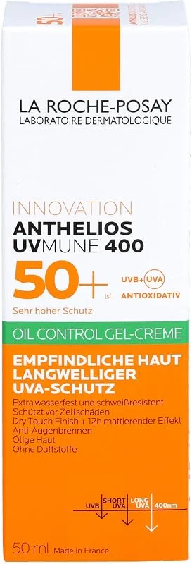 La Roche-Posay Innovation Anthelios UV Mune 400 50+ Oil Control Gel Creme Ultra Long UVA Protection Sans Parfum 50 ml — Cilt bakımı